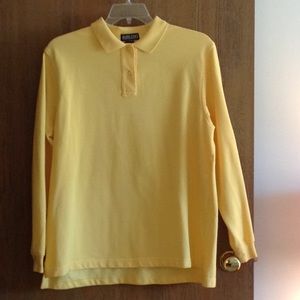 LANDS' END MENS XL REGULAR LONG SLEEVE POLO SHIRT.